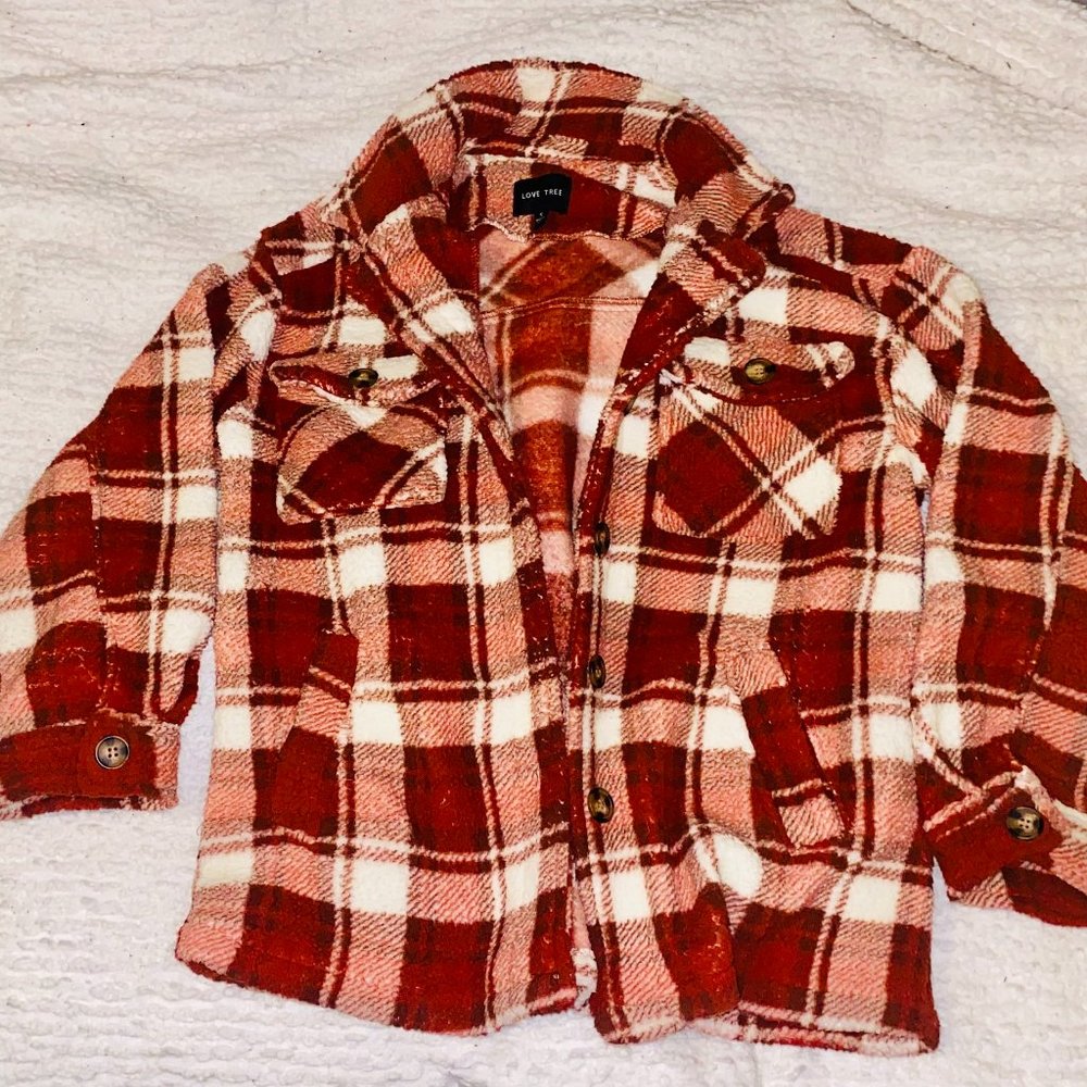 Red Flannel Jacket/ Love Tree